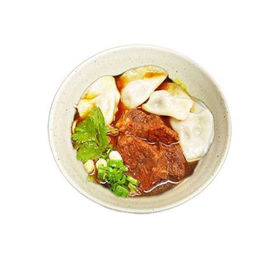 Spicy beef soup with dumplings 麻辣牛肉湯餃